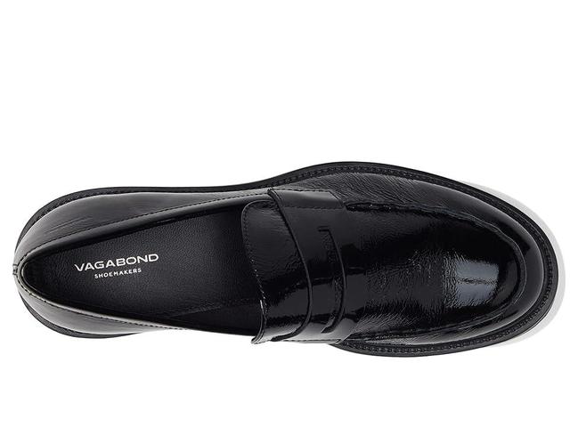 Vagabond Shoemakers Kenova Crinkled Patent Leather Penny Loafer (Black) Women's Shoes Product Image
