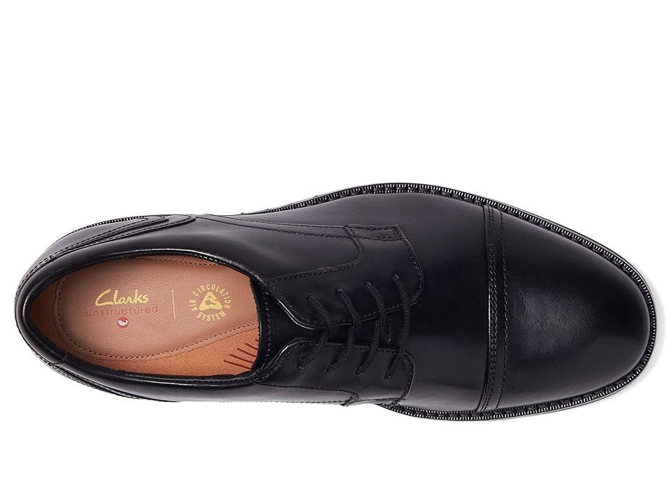 Clarks Un Hugh Cap (Black Leather) Men's Shoes Product Image