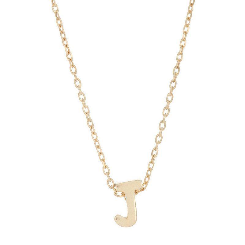 Adornia 14k -Plated Mini Initial Pendant Necklace, 16 + 2 extender - M Product Image