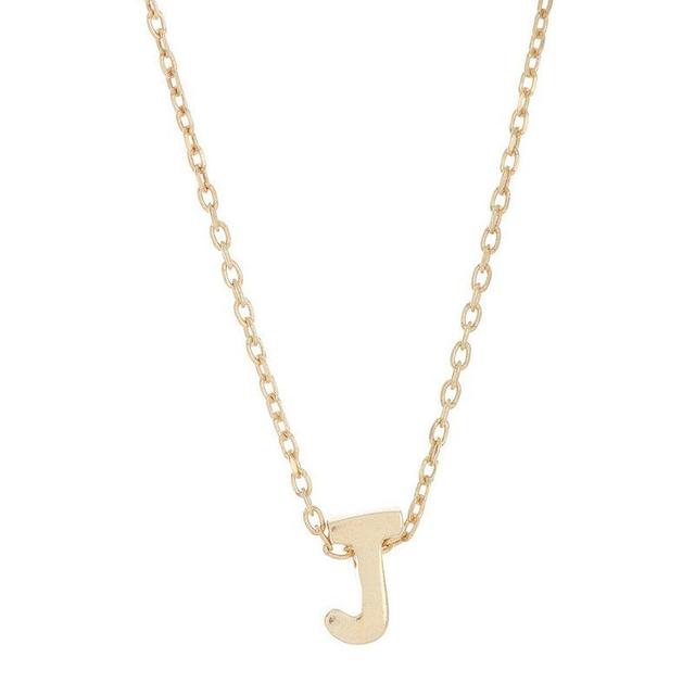 Adornia 14k -Plated Mini Initial Pendant Necklace, 16 + 2 extender - M Product Image