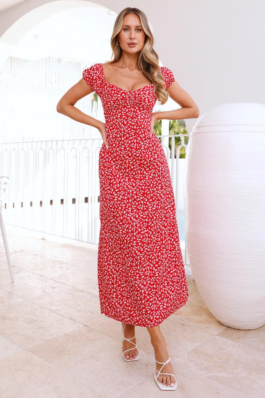 Wild Petal Maxi Dress Red Product Image