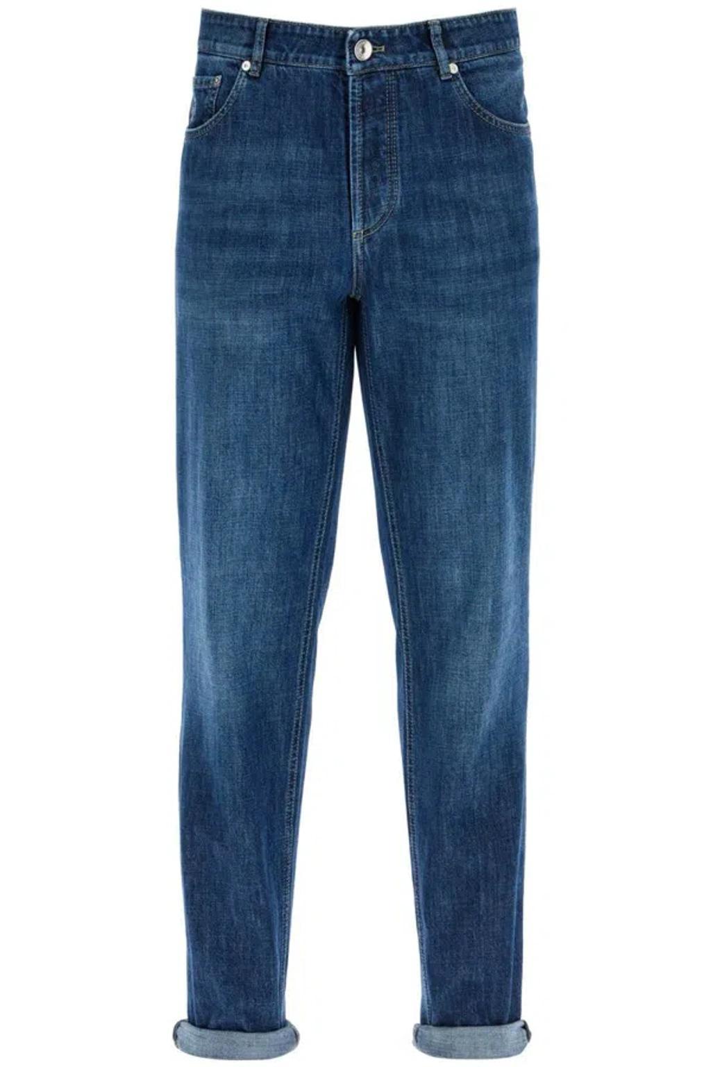 BRUNELLO CUCINELLI Traditional Fit Jeans For Men In Blue product image