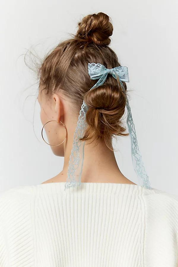 Lace Bow Barrette Set Womens at Urban Outfitters Product Image