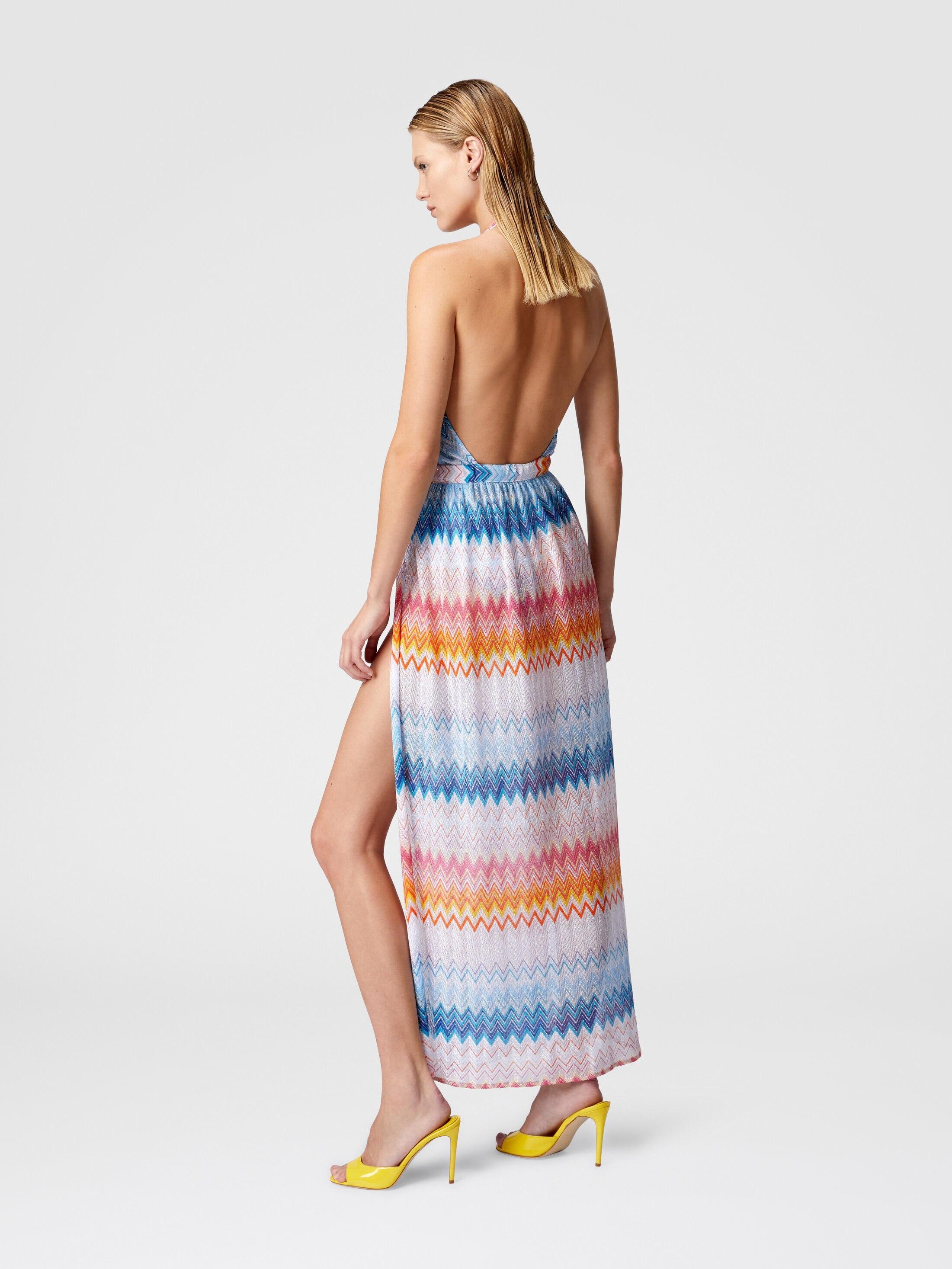 Long cover-up dress in zig zag lamé viscose blend Product Image