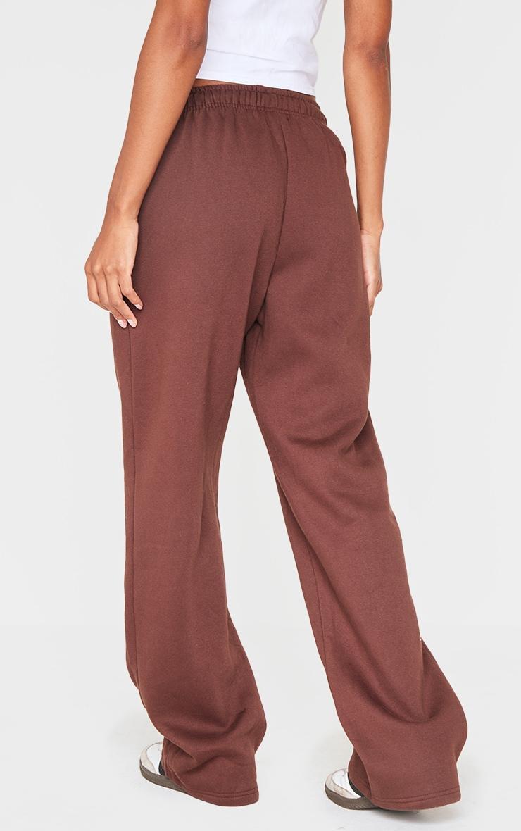 Dark Chocolate Basic Wide Leg Sweatpants Product Image