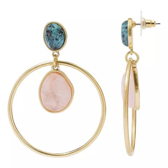 Sonoma Goods For Life Gold Tone Stone Circle Nickel Free Drop Earrings, Womens, Multi Product Image