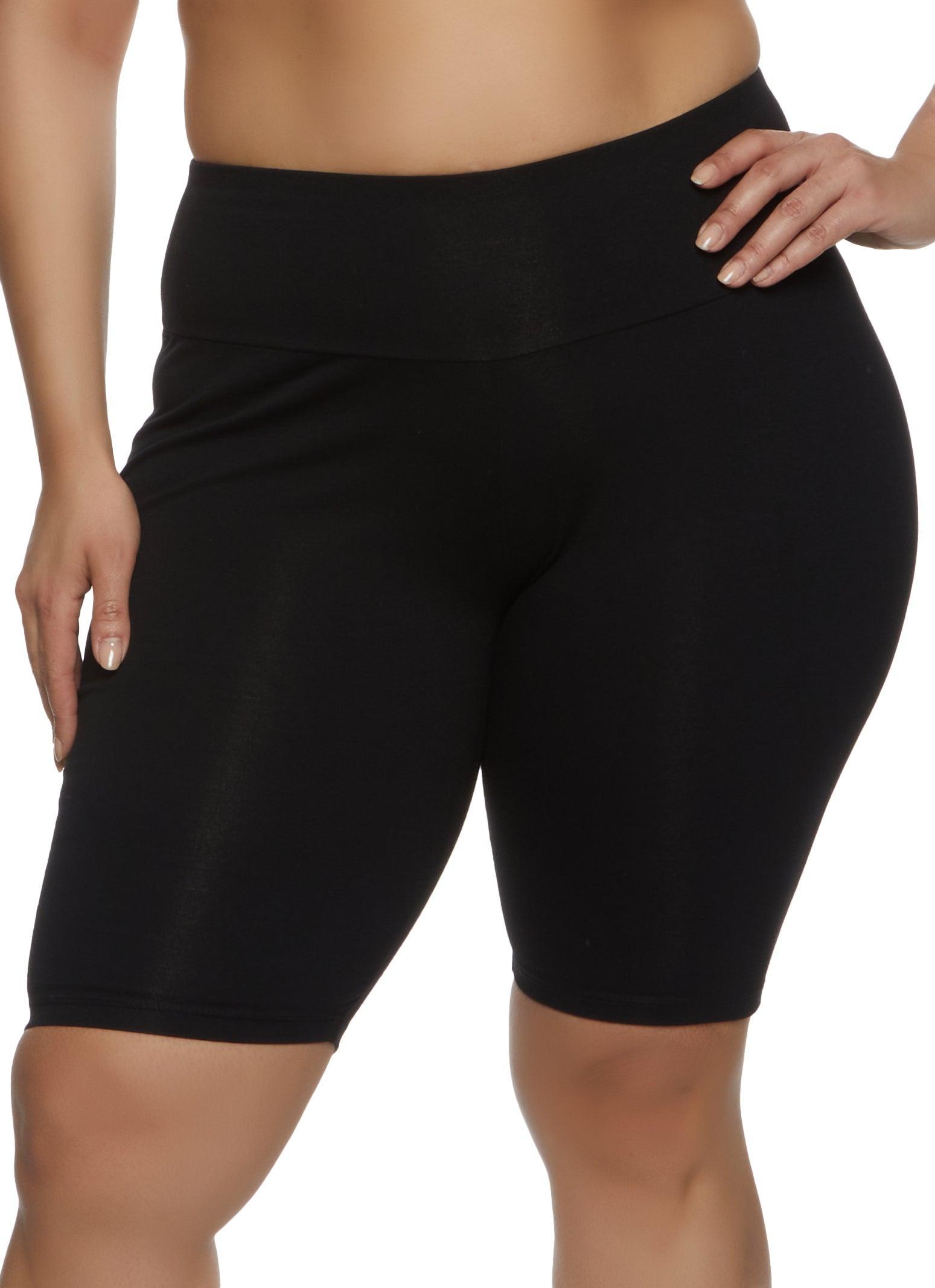 Womens Plus Size High Waisted Bike Shorts Product Image