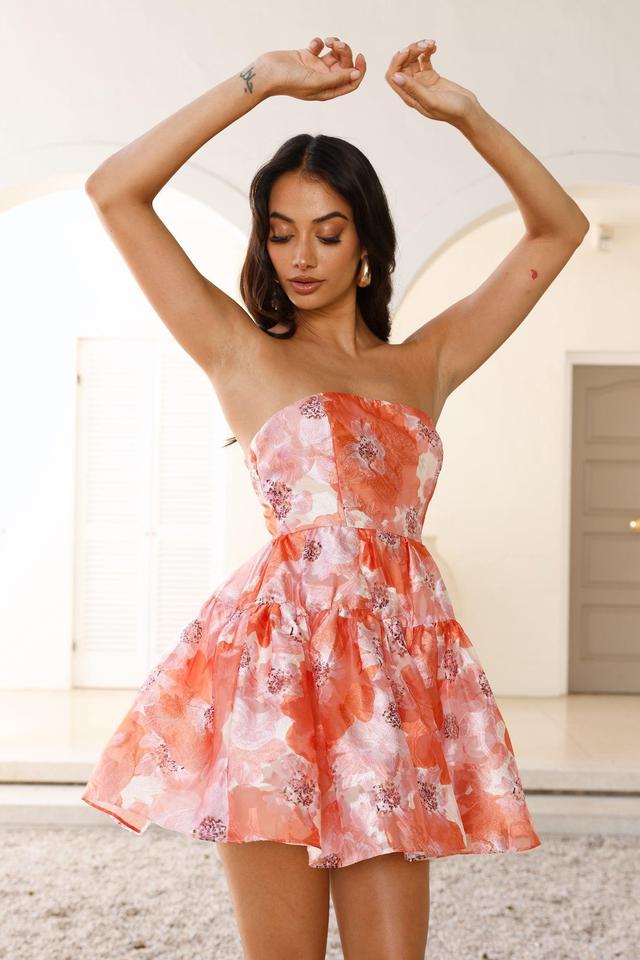 In Your Feelings Strapless Mini Dress Orange Product Image