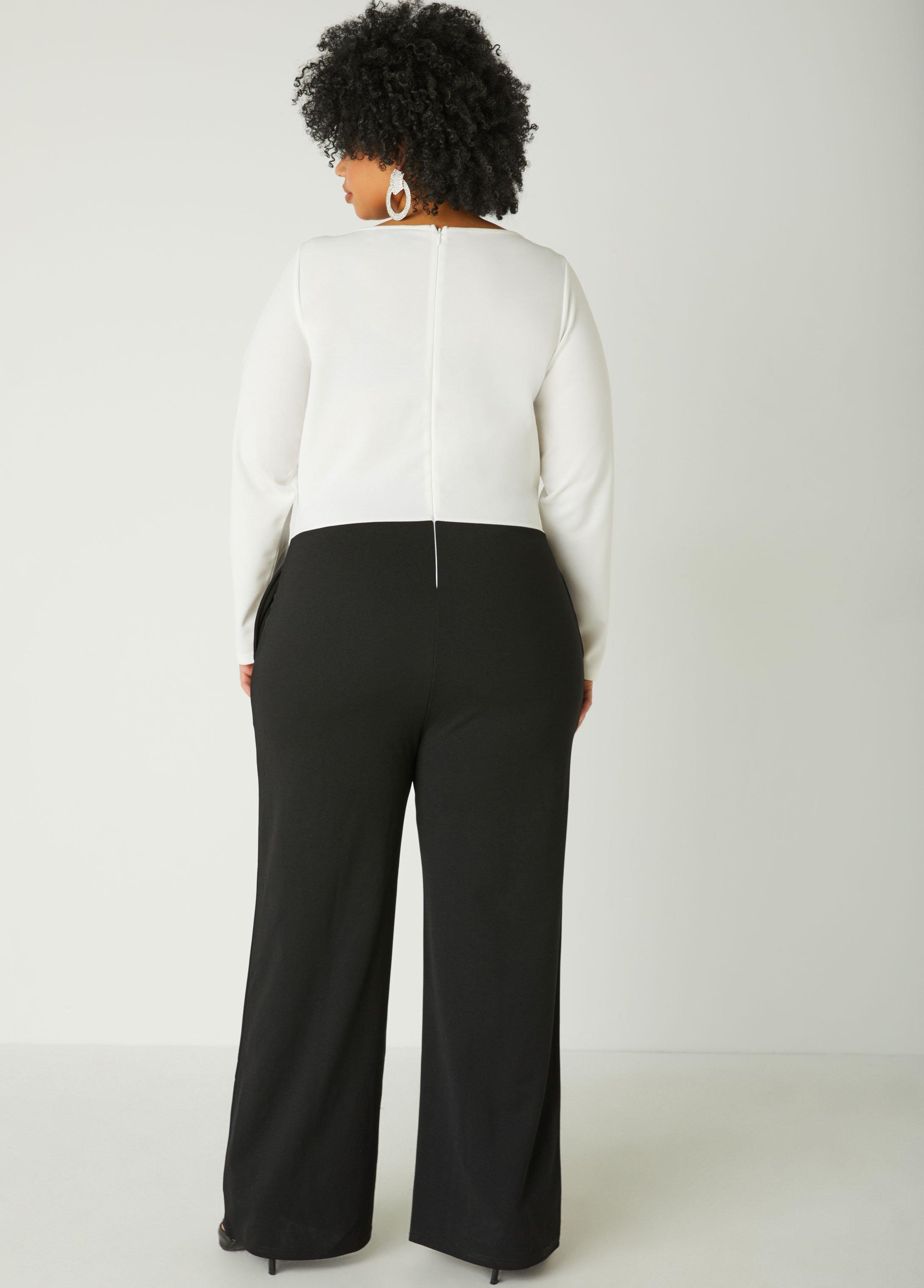 Two Tone Wide Leg Jumpsuit Product Image