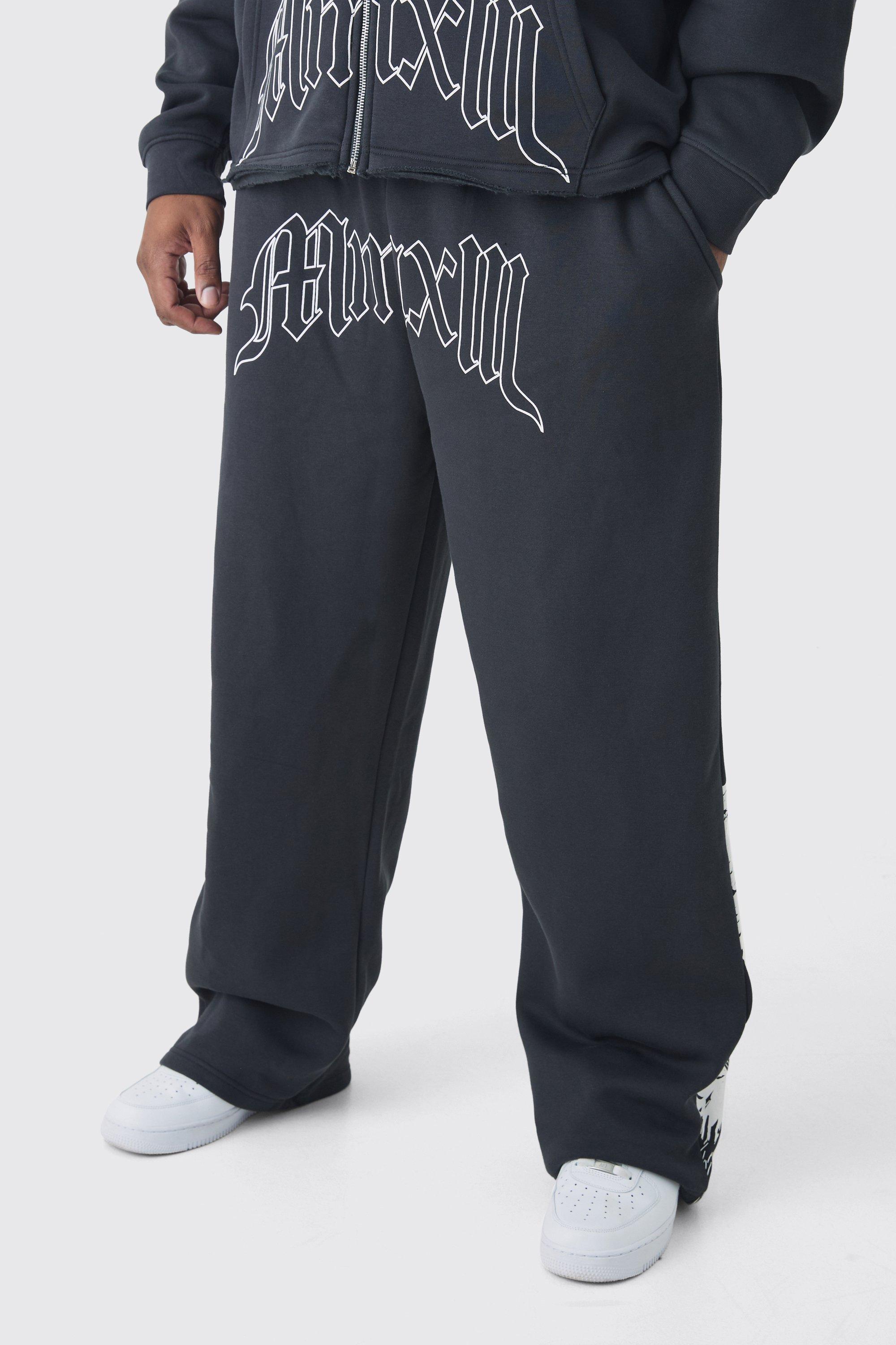 Plus Relaxed Cherub Print Sweatpants | boohooMAN USA Product Image