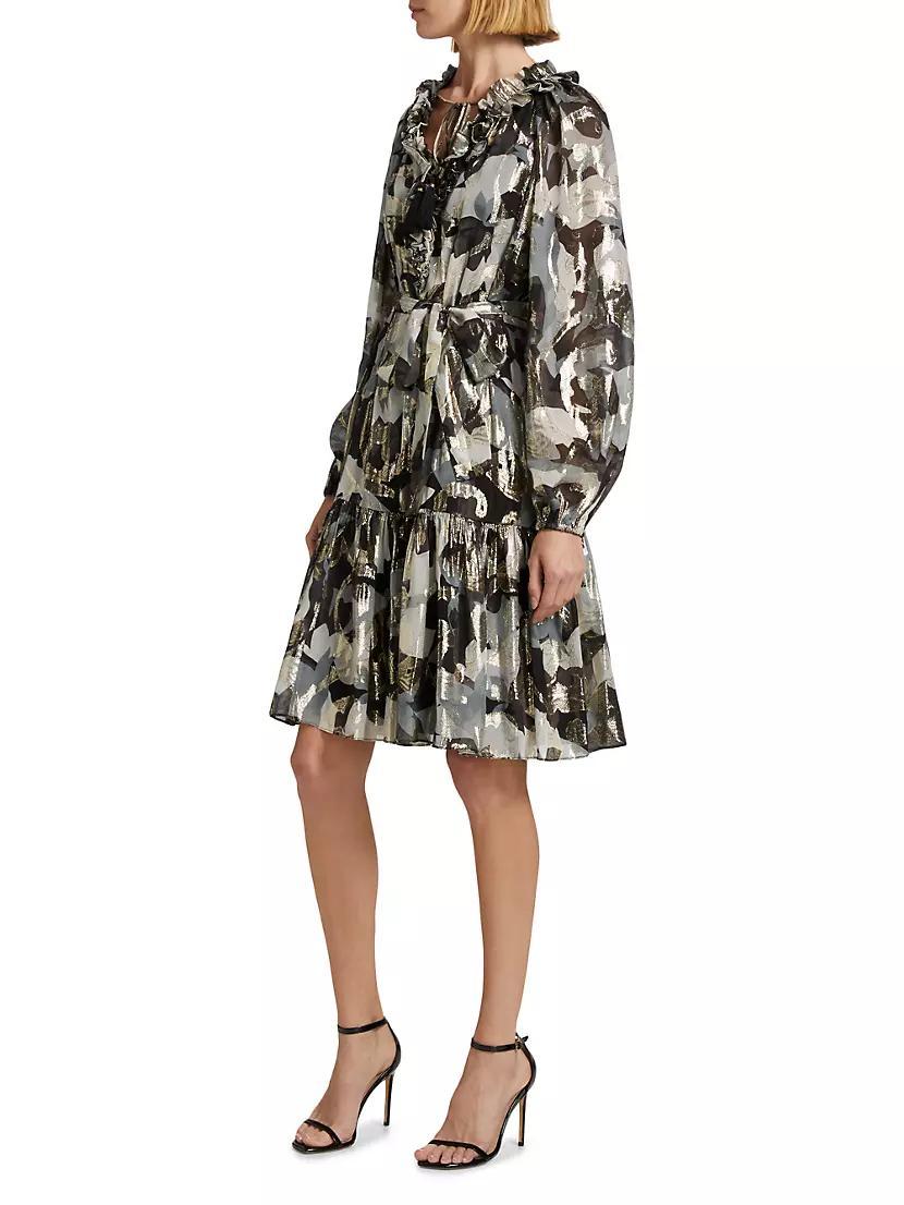 Jenson Metallic Floral Knee-Length Dress Product Image