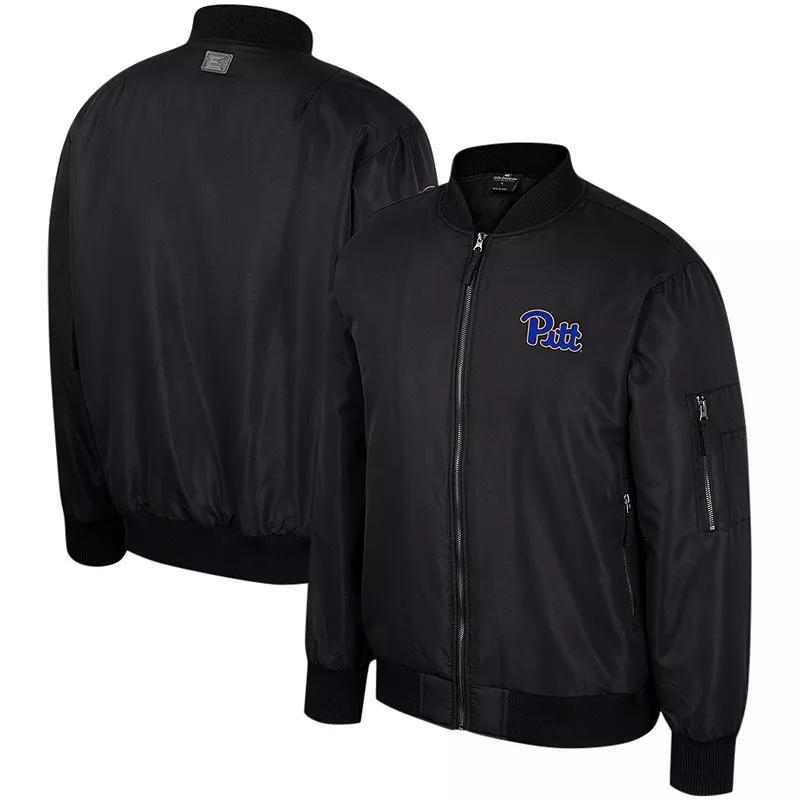 Mens Colosseum Black Pitt Panthers Full-Zip Bomber Jacket Product Image