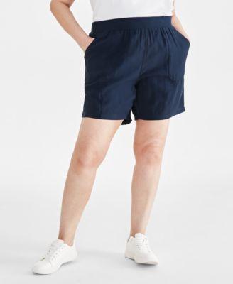 Plus Size Mid Rise Pull-On Shorts, Created for Macy's  Product Image