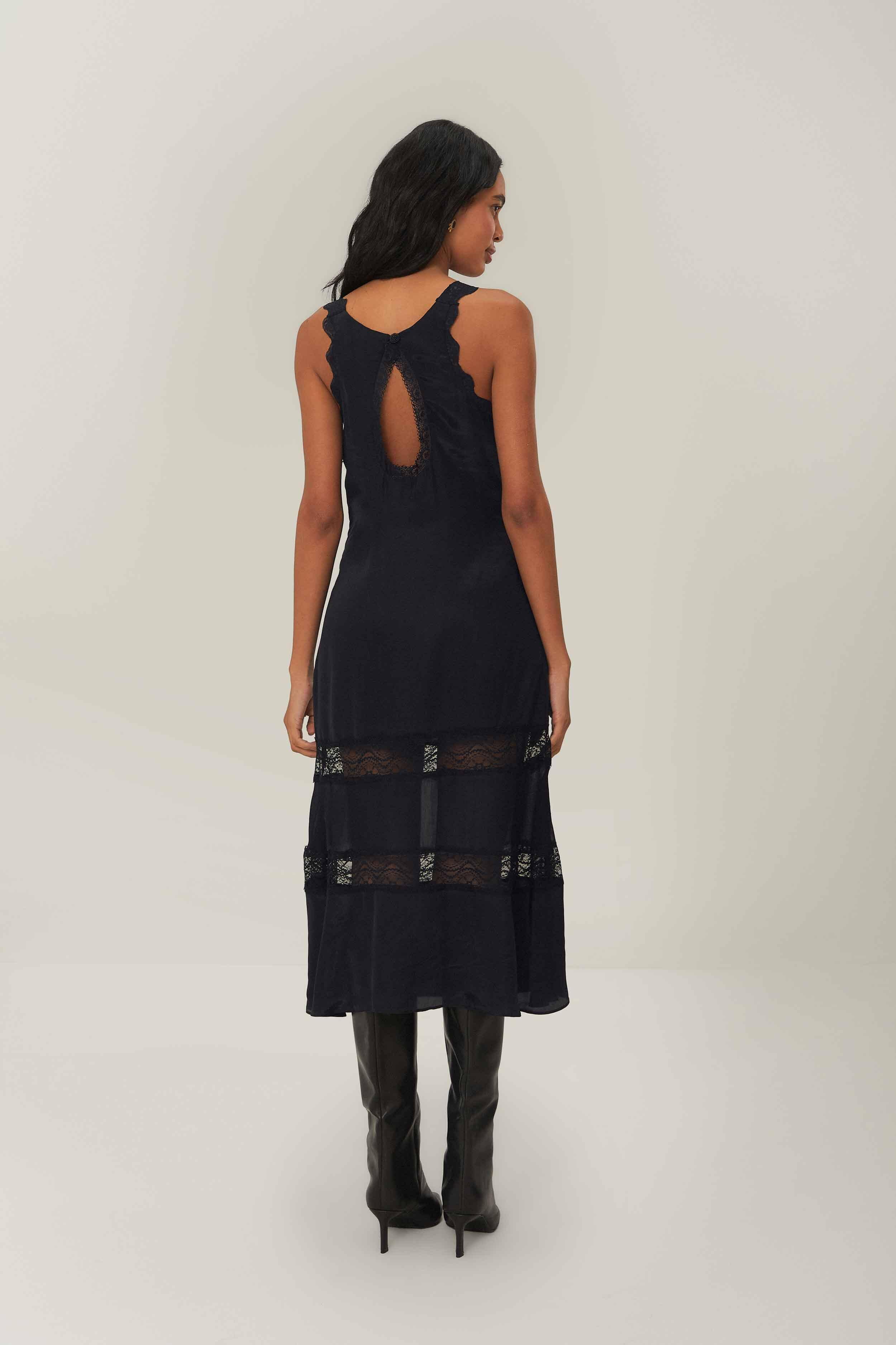 Black Sleeveless Maxi Dress, BLACK / M Product Image