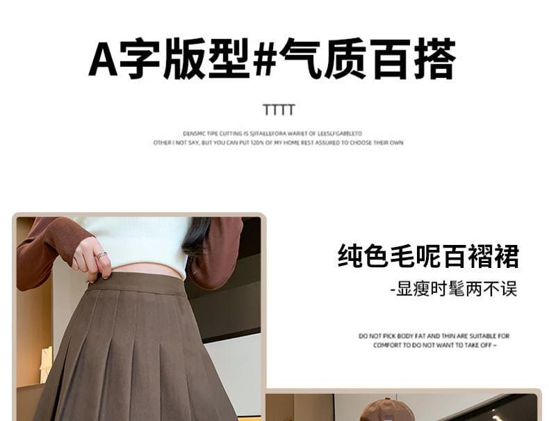 High Waist Plain Pleated Mini A-Line Skirt (Various Designs) Product Image