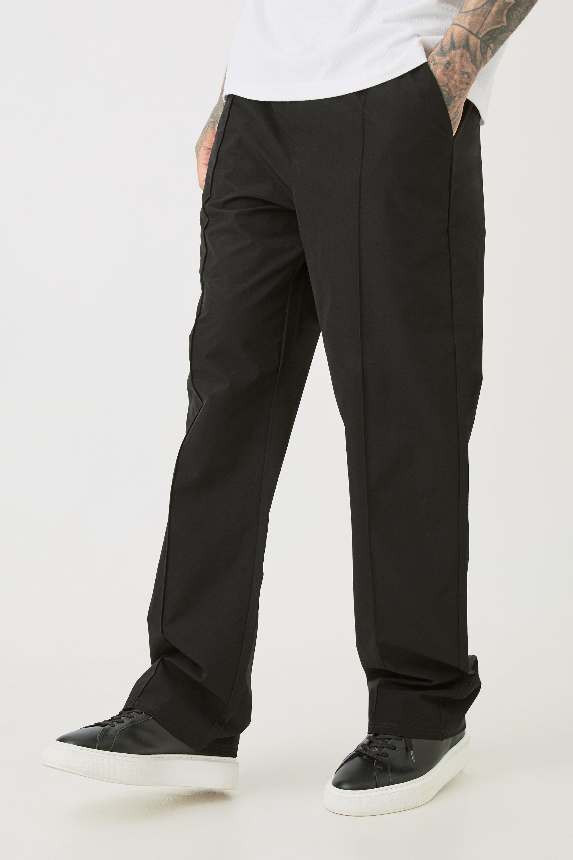 Tall Elasticated Lightweight Technical Stretch Relaxed Fit Pintuck Pants | boohooMAN USA Product Image