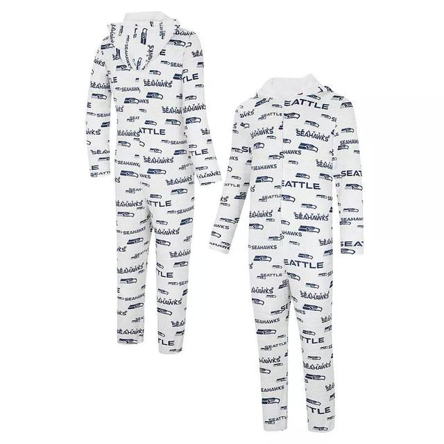 Mens Concepts Sport Seattle Seahawks Allover Print Docket Union Full-Zip Hooded Pajama Suit Product Image