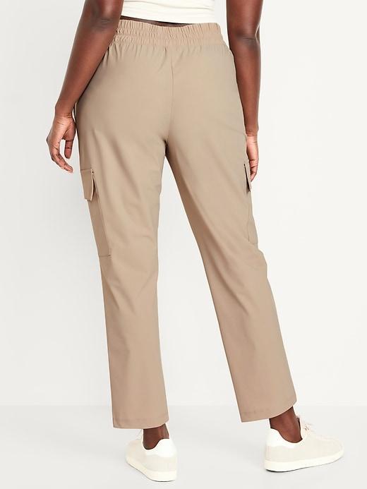 High-Waisted SleekTech Cargo Ankle Pants Product Image