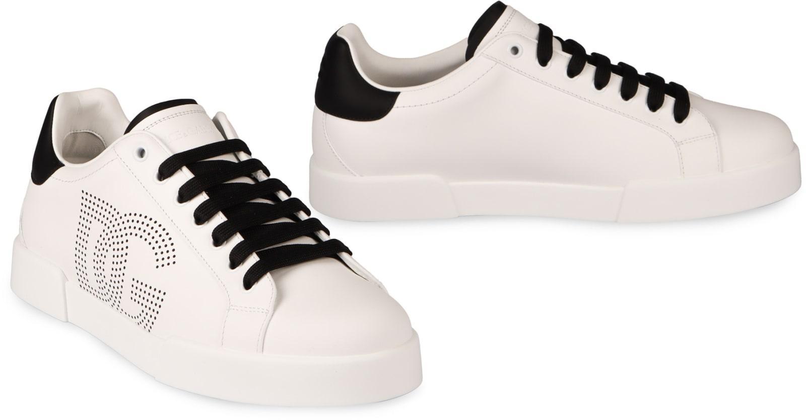 Portofino Leather Low-top Sneakers In White Product Image