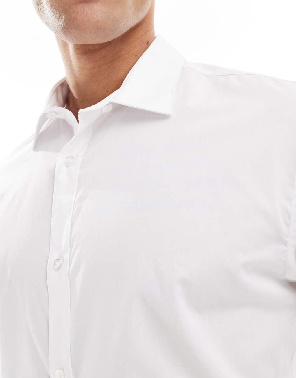 Jack & Jones slim fit smart shirt in white  Product Image