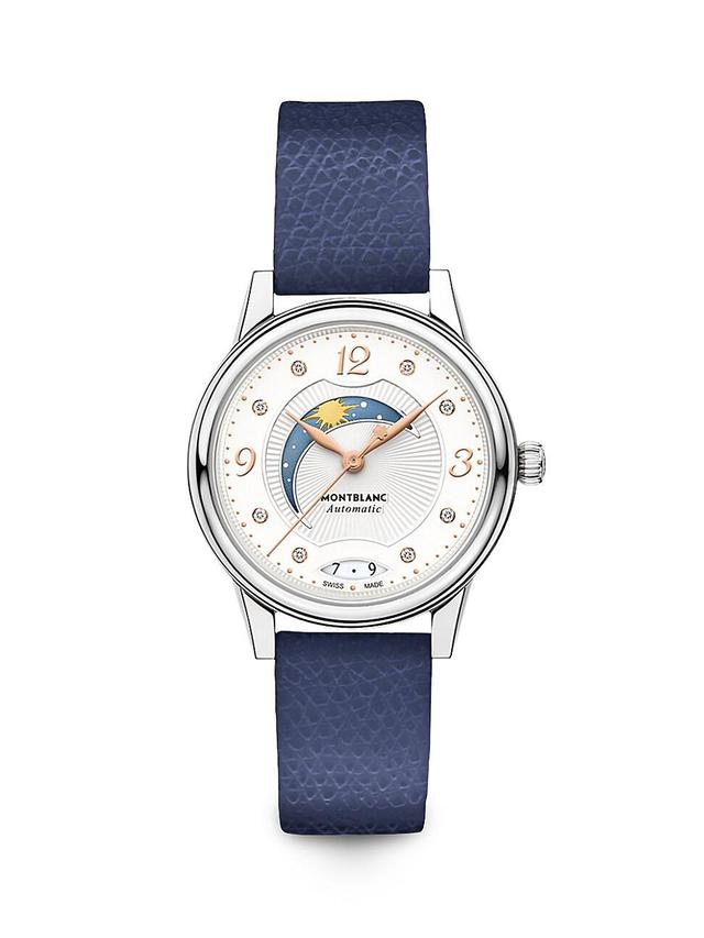 Womens Bohme Stainless Steel, Diamond & Leather Strap Day-Night Watch Product Image