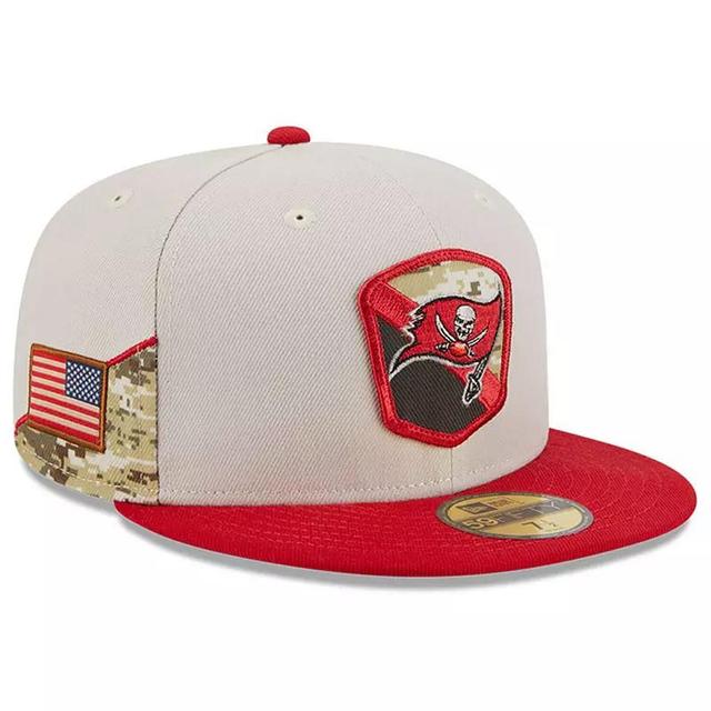 Mens New Era Stone/Scarlet Tampa Bay Buccaneers 2023 Salute To Service 59FIFTY Fitted Hat Product Image