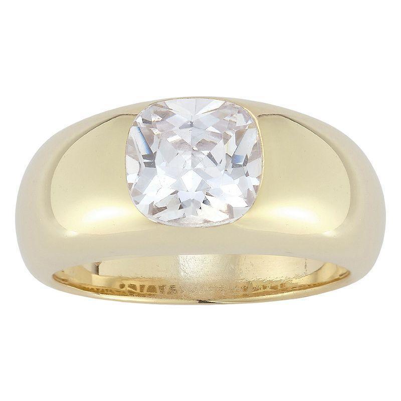 Sunkissed Sterling Cubic Zirconia Dome Ring, Womens Gold Tone Product Image