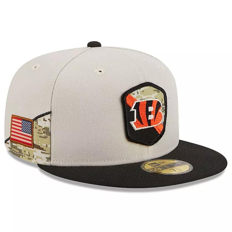 Mens New Era Stone/Black Cincinnati Bengals 2023 Salute To Service 59FIFTY Fitted Hat Product Image