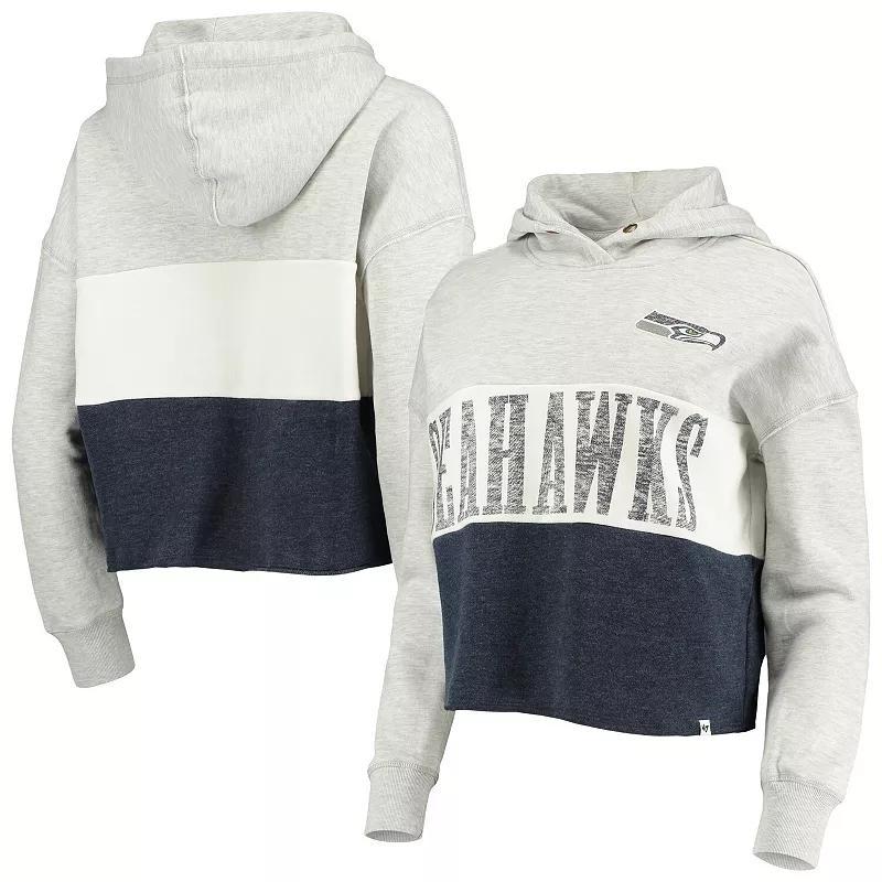 Womens 47 Heathered Gray Seattle Seahawks Lizzy Cutoff Pullover Hoodie Product Image