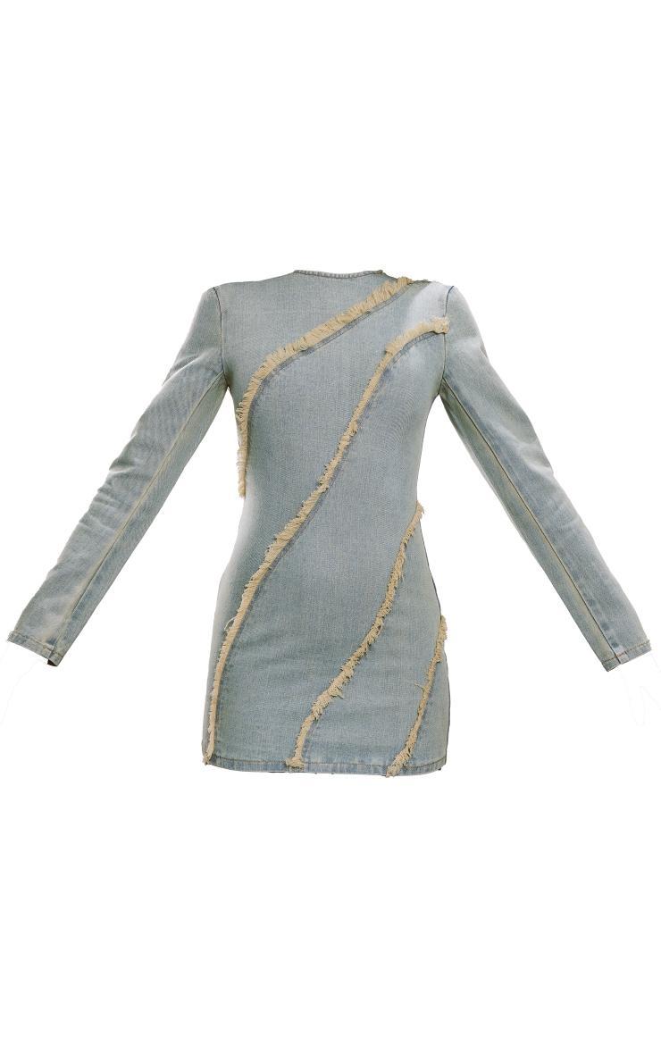 Vintage Wash Frayed Seam Detail Mini Dress product image