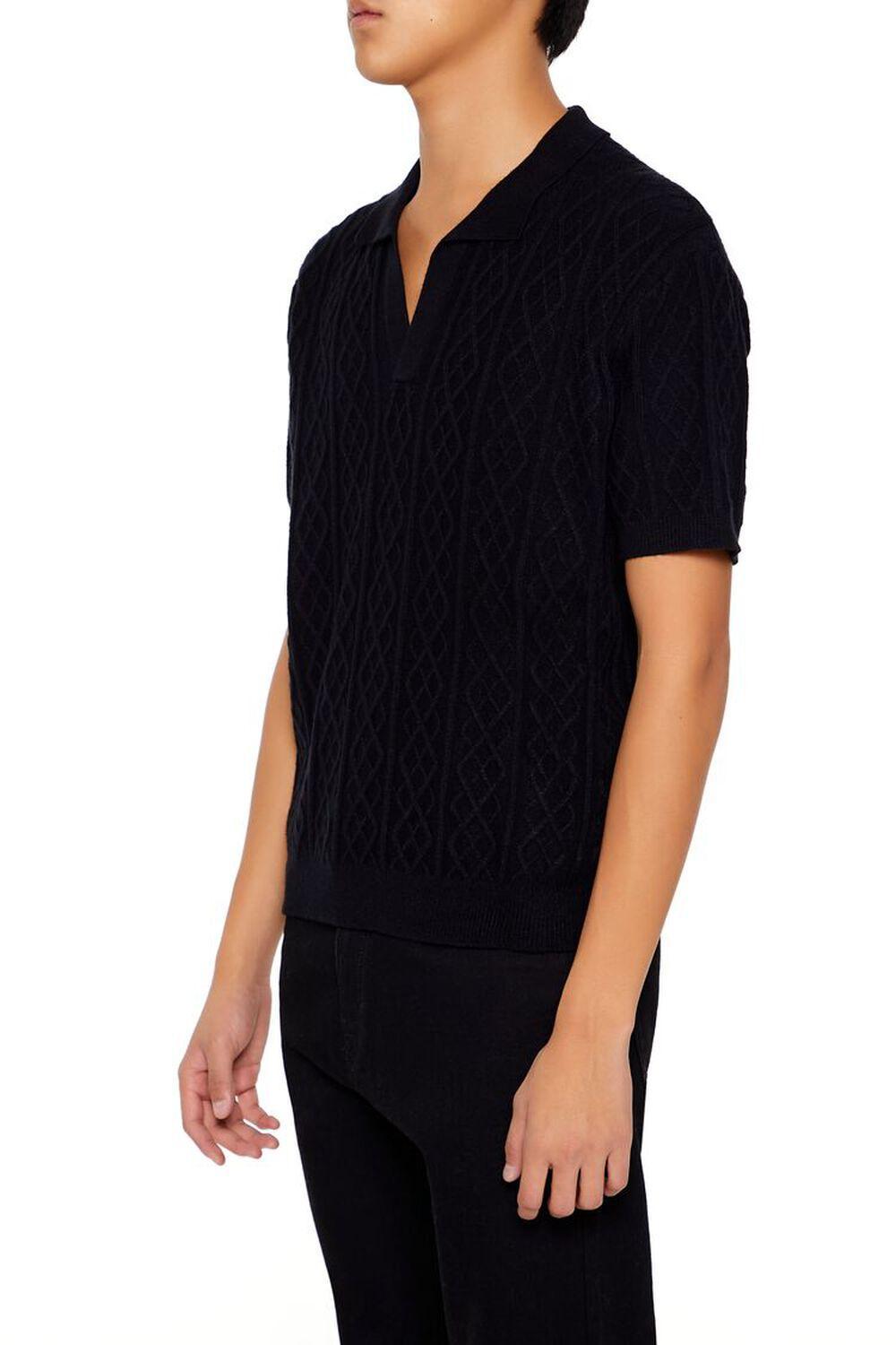 Geo Sweater-Knit Polo Shirt | Forever 21 Product Image