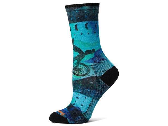 Smartwool Bike Zero Cushion Celestial Print Crew Socks (Capri) Women's Crew Cut Socks Shoes Product Image