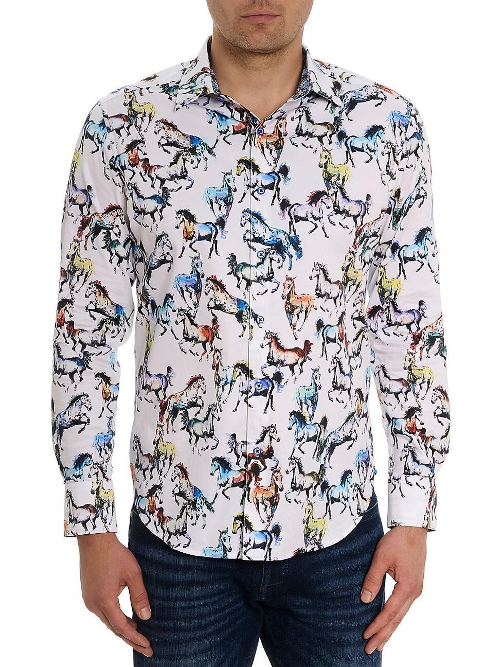 Mens Thoroughbred Graphic Cotton-Blend Shirt Product Image