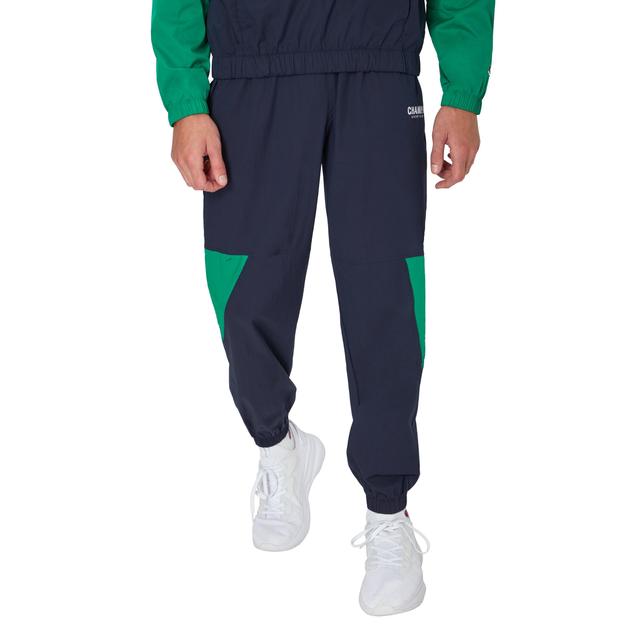 Mens Woven Stretch Pants, Champion Sportswear, 30 Navy/Fresh Green Leaf L Product Image