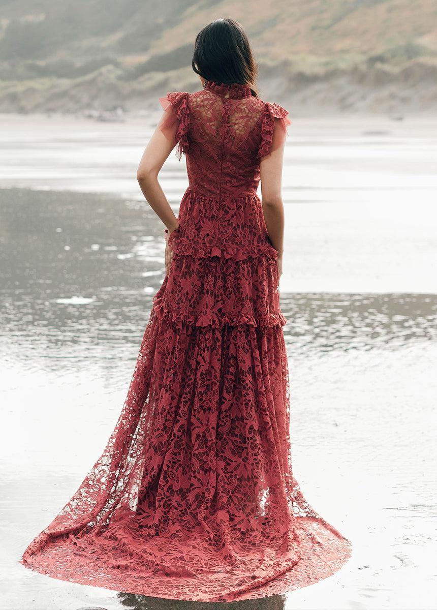 Allegra Impact Dress in Marsala Product Image