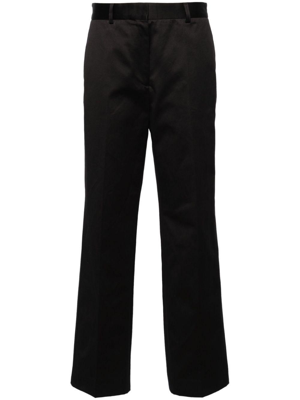 Pressed-crease Straight Trousers In Black Product Image