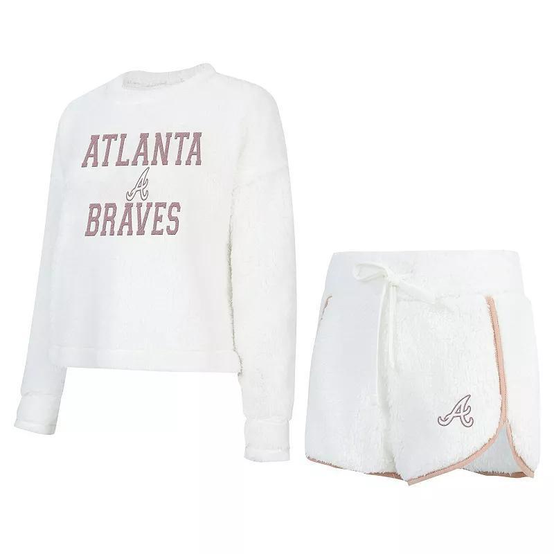 Womens Concepts Sport Atlanta Braves Painter Sherpa Long Sleeve T-Shirt & Short Set Product Image