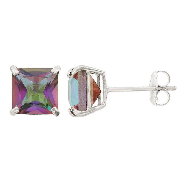 Designs by Gioelli Mystic Topaz 10k White Gold Stud Earrings, Womens, Green Product Image