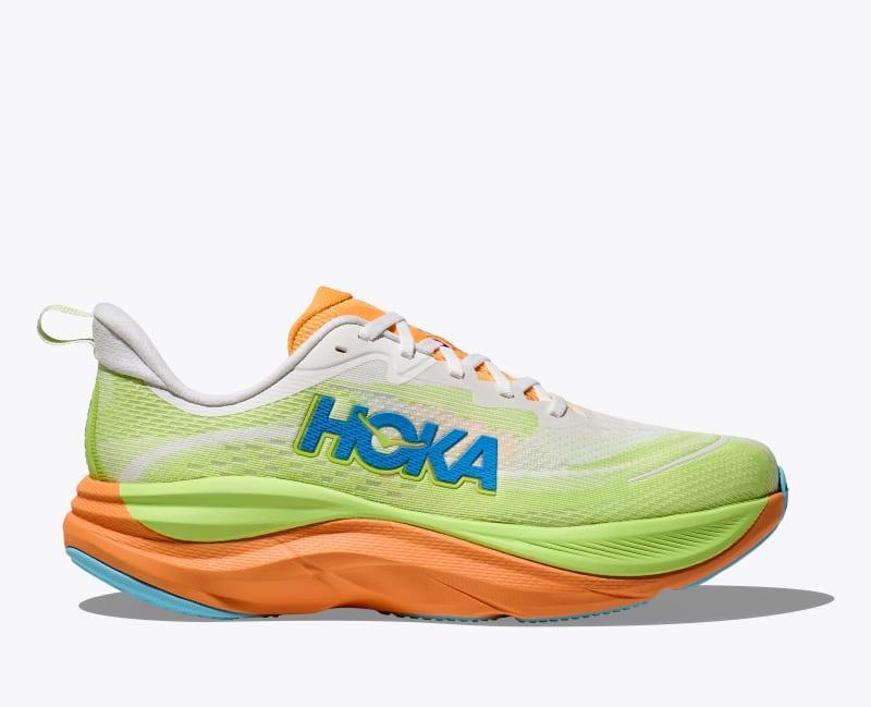 HOKA Mens Skyflow Shoes in Black/White, Size 12.5 W Product Image