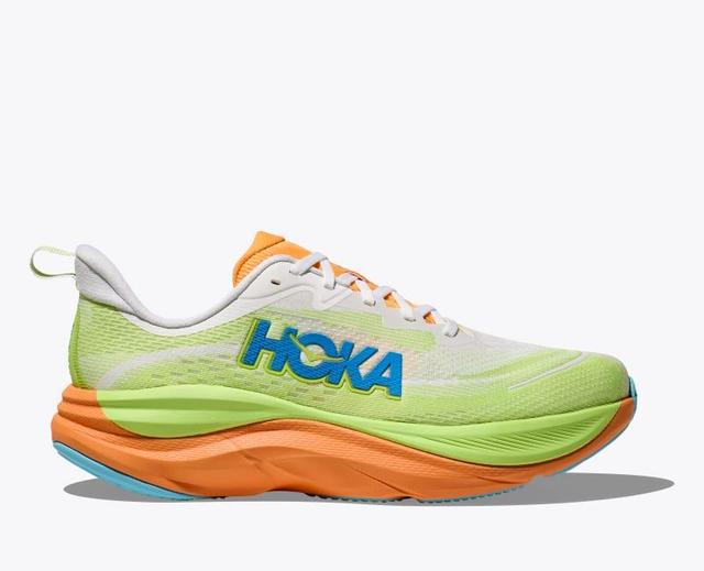 HOKA Mens Skyflow Shoes in Black/White, Size 9 W Product Image