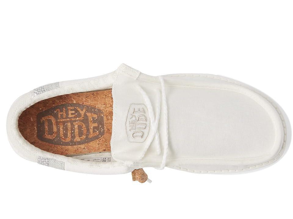 Mens Hey Dude Wally Break Stitch Casual Shoe - Natural White Product Image