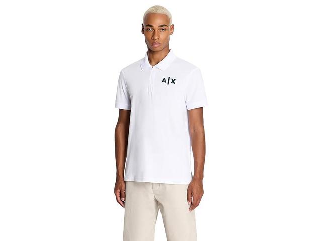 Armani Exchange AX Logo Zipper Polo Men's Clothing Product Image