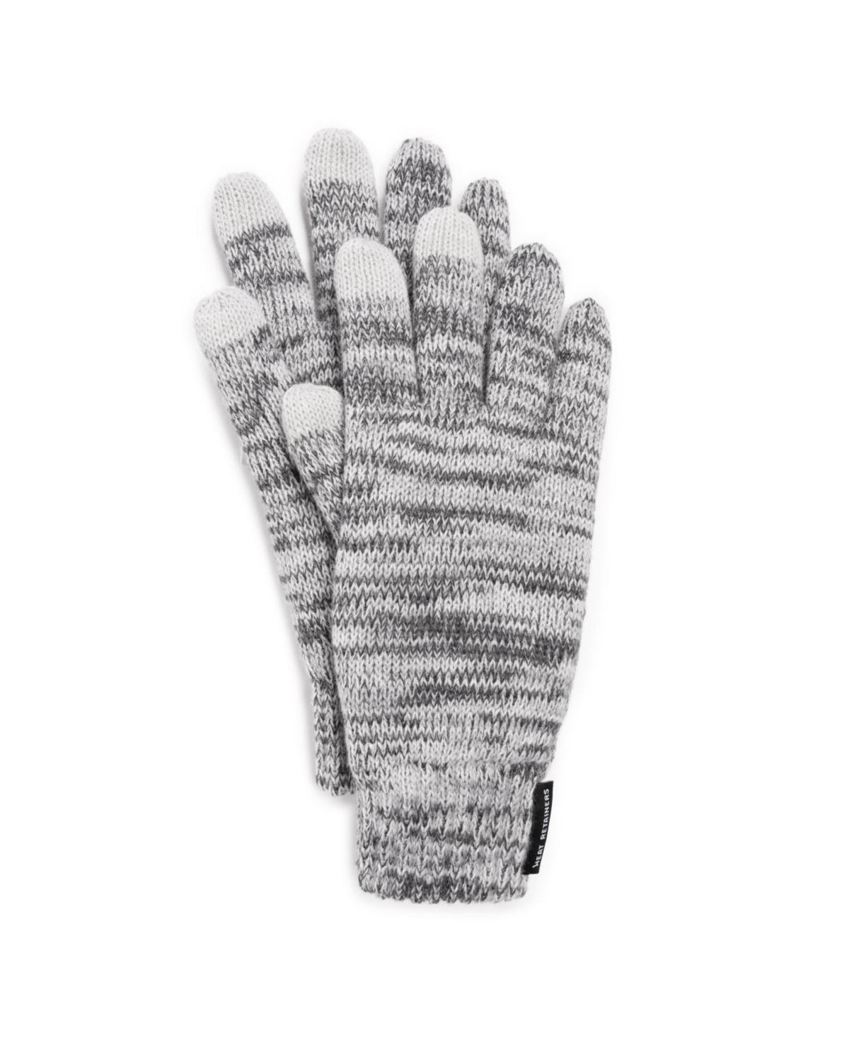 Womens MUK LUKS Heat Retainer Gloves, Medium Gray Grey Product Image