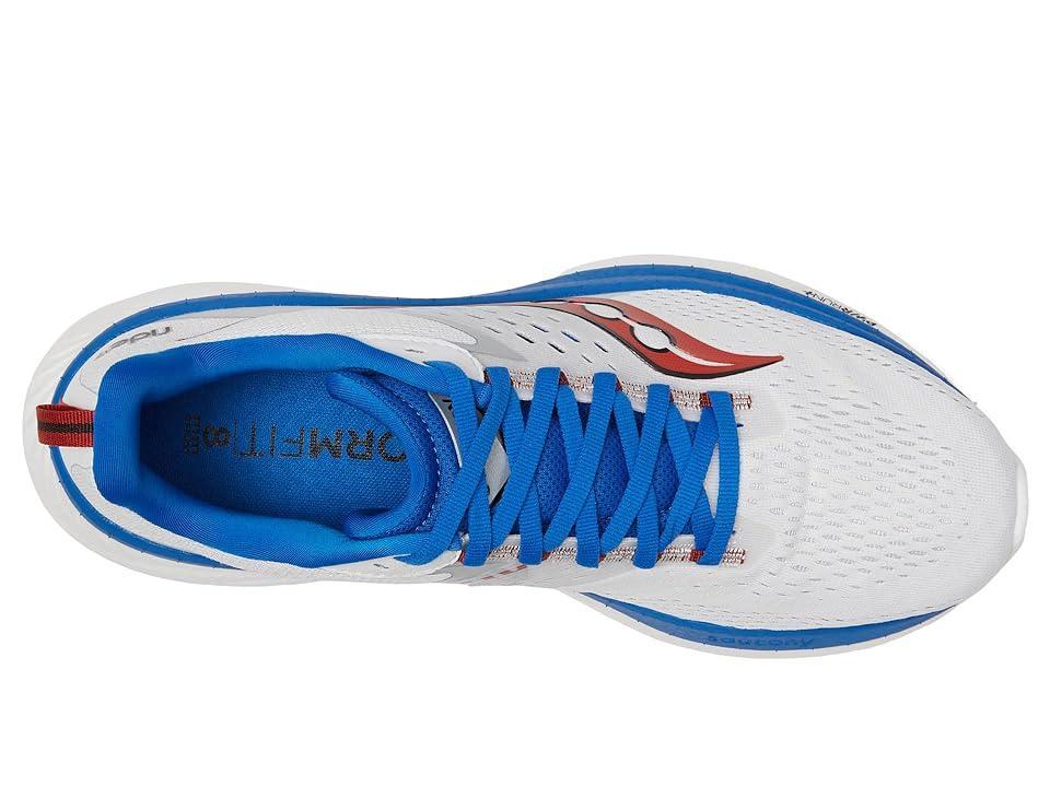 Saucony Mens Ride 17 - Running Shoes White/Blue Product Image