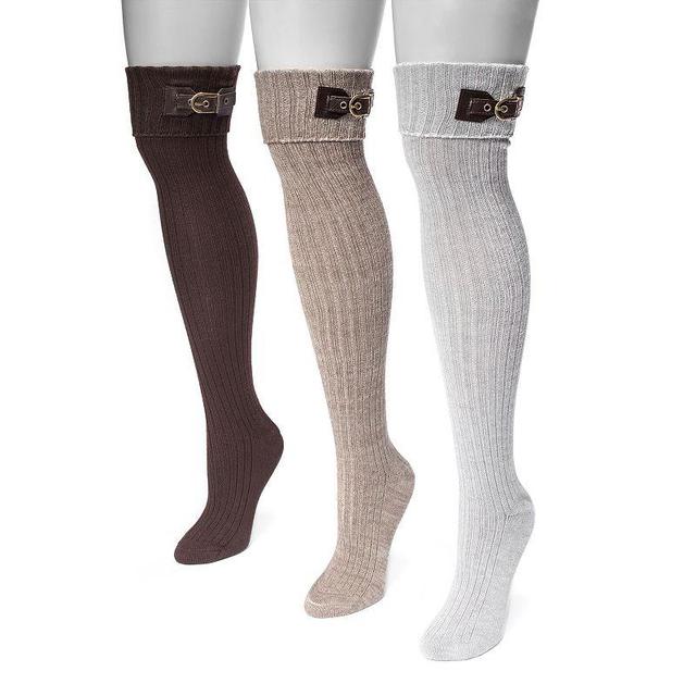 Womens MUK LUKS 3-pk. Buckle Cuff Over-the-Knee Socks Product Image