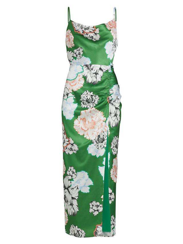 Womens Lilianna Petals In Bloom Satin Midi-Dress Product Image