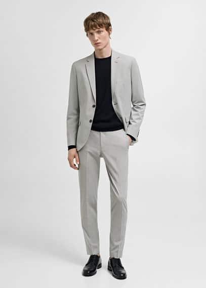 MANGO MAN - Stretch fabric super slim-fit suit pants ecruMen Product Image