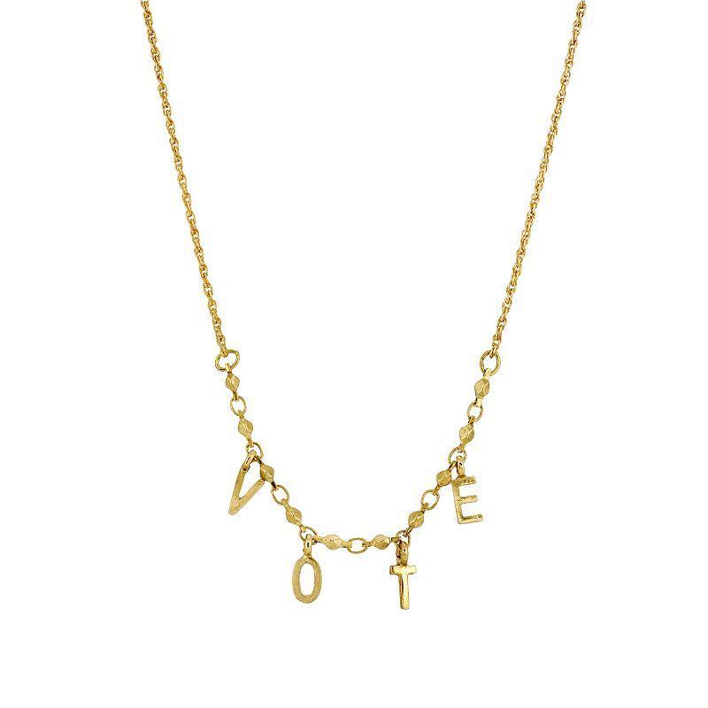 1928 Gold Tone Vote Necklace, Womens, Yellow Product Image