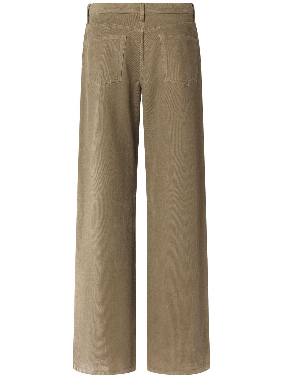 Eglitta Stretch Corduory Wide Leg Pants In Khk - Khaki Product Image