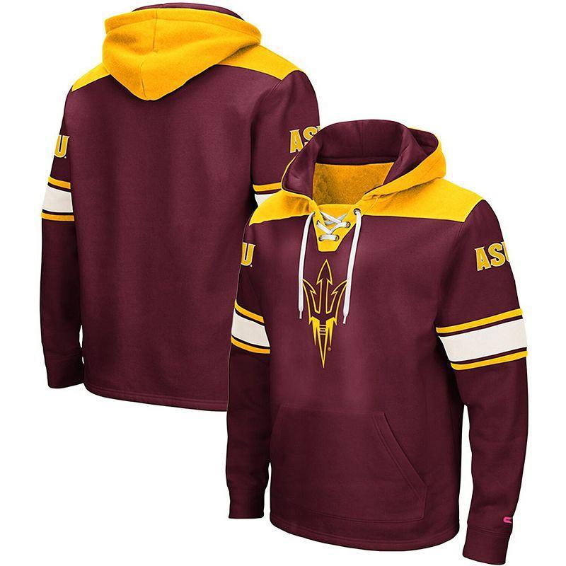 Mens Colosseum Maroon Arizona State Sun Devils 2.0 Lace-Up Pullover Hoodie Product Image